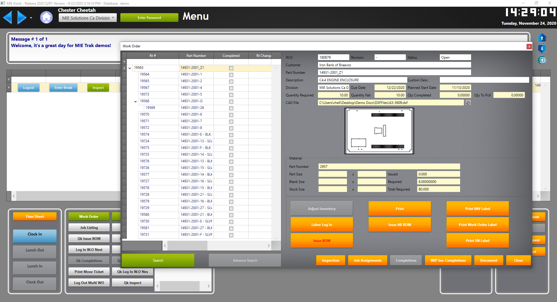 screenshot of MIE Trak Pro